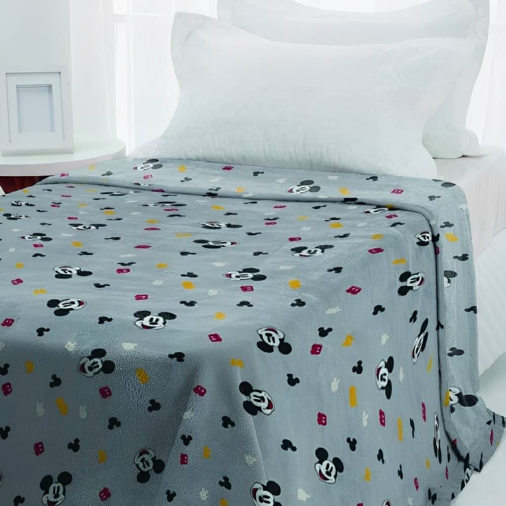 Cobertor Solteiro Infantil 100% Poliéster Disney - Mickey Ícones