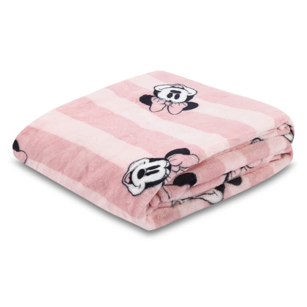 Cobertor Solteiro Infantil 100% Poliéster Disney - Minnie Listras