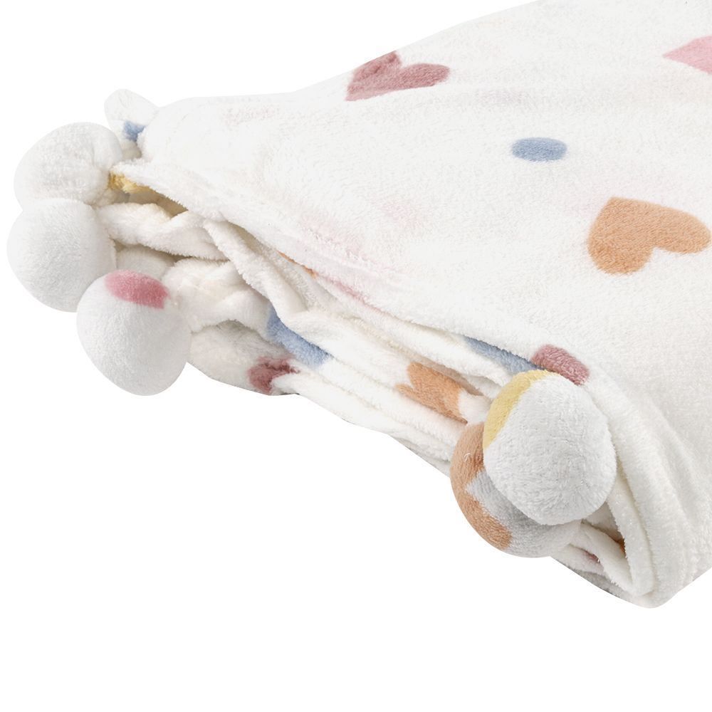 Cobertor Solteiro Infantil 100% Poliéster Pompom Havan Kids - Coração Color