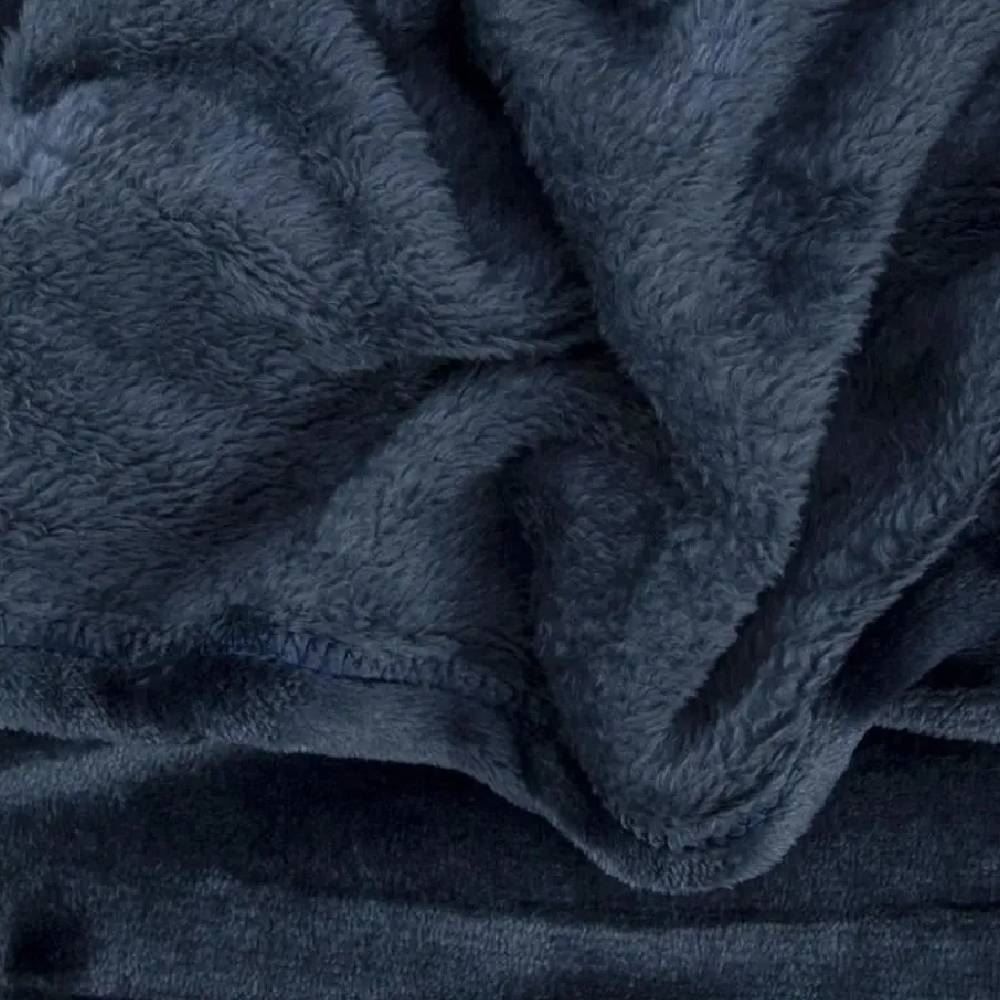 Cobertor Solteiro Microfibra Velour Clássico Camesa - Azul Marinho
