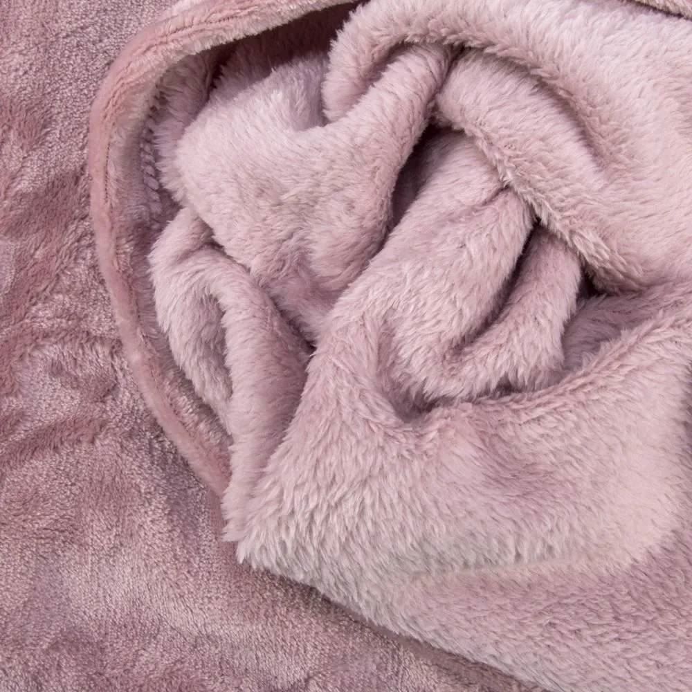 Cobertor Solteiro Microfibra Velour Clássico Camesa - Rosa Bebê