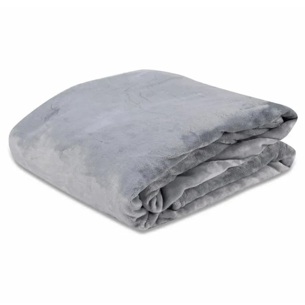 Cobertor Solteiro Microfibra Velour Clássico Camesa - Cinza Claro