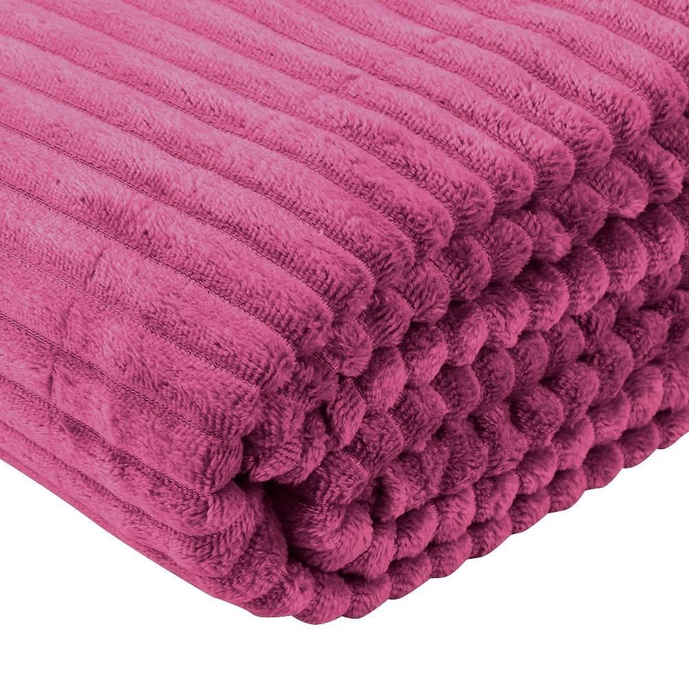 Cobertor Solteiro Montreal 100% Poliéster Havan Casa  - Rosa Malva