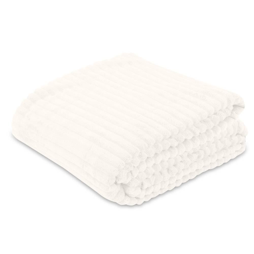 Cobertor Solteiro Montreal 100% Poliéster Havan Casa  - Off White