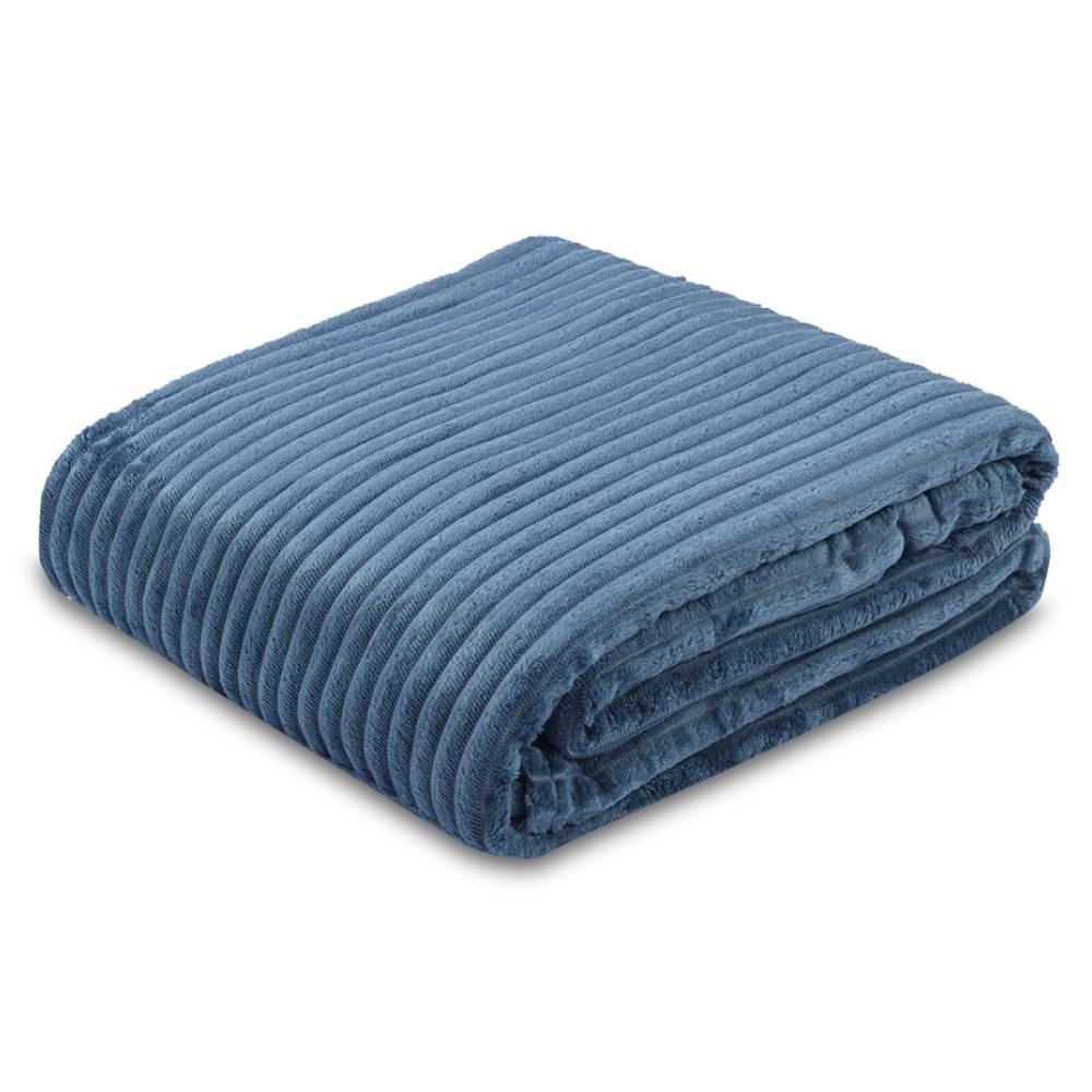 Cobertor Solteiro Montreal 100% Poliéster Havan Casa  - Azul Jeans