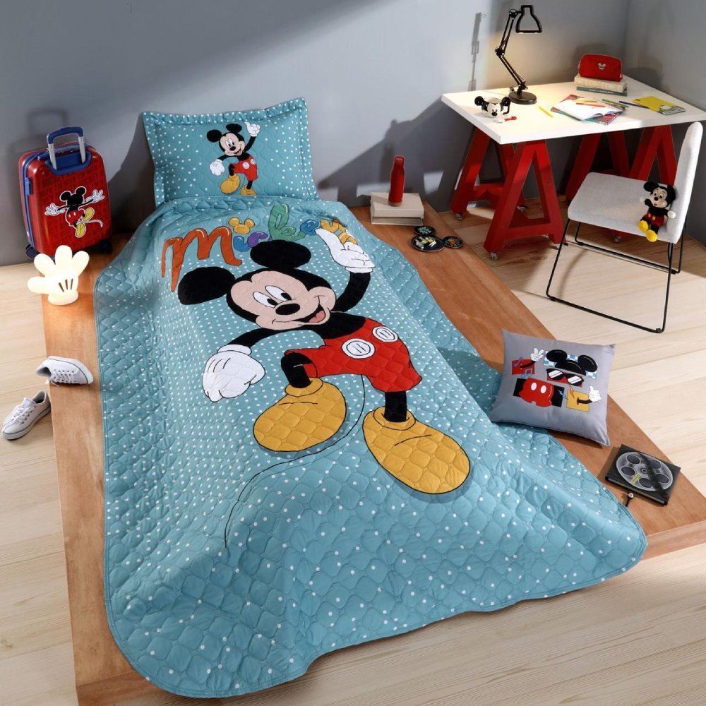 Cobre Leito Solteiro Infantil Disney Hedrons 1 Pç - Mickey Home