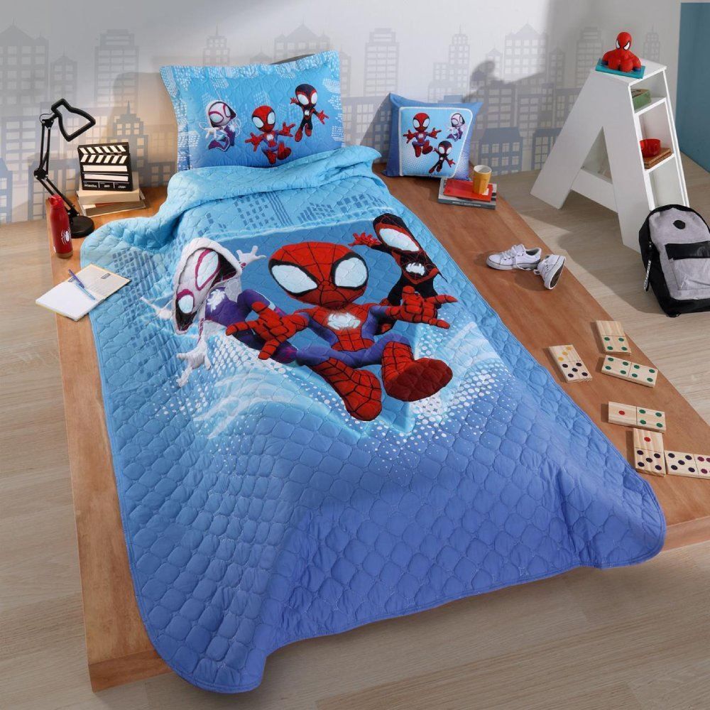 Cobre Leito Solteiro Infantil Disney Hedrons 1 Pç - Spidey Fofo