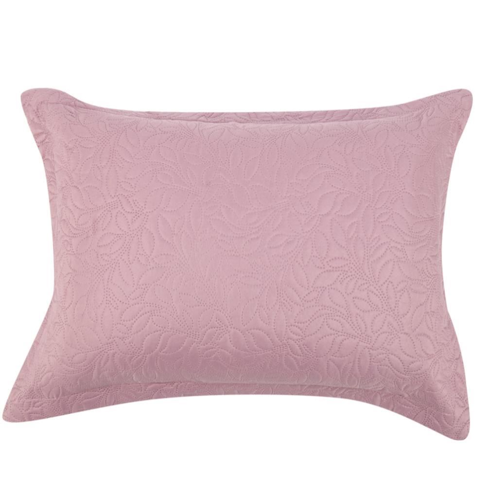 Kit Colcha Casal 100% Poliéster Lisa Versalhes Havan Casa 3 Pçs - Rosa Velho