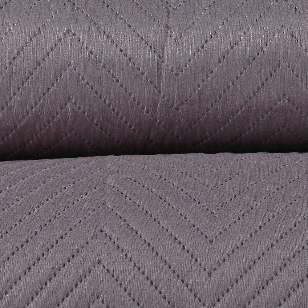 Kit Colcha Casal 100% Poliéster Lisa Versalhes Havan Casa 3 Pçs - Cinza Urbano