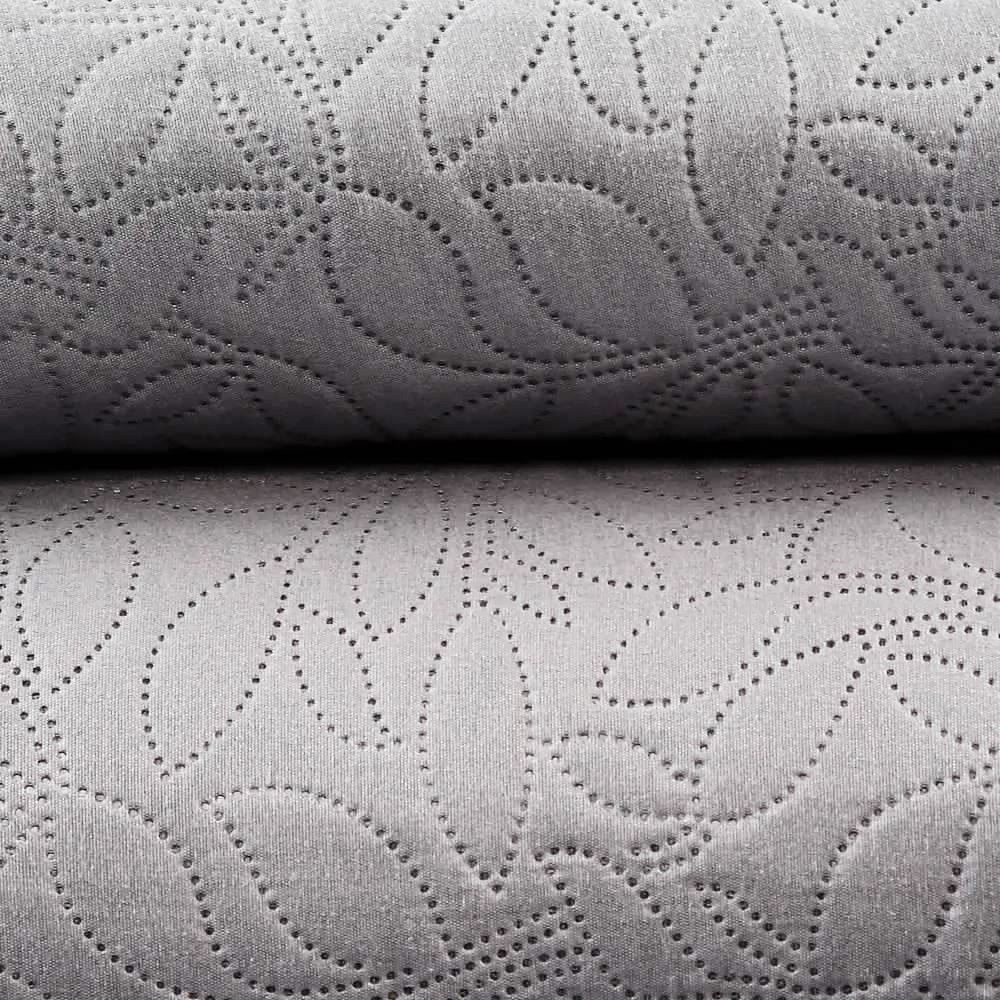 Kit Colcha Casal 100% Poliéster Lisa Versalhes Havan Casa 3 Pçs - Cinza Amianto