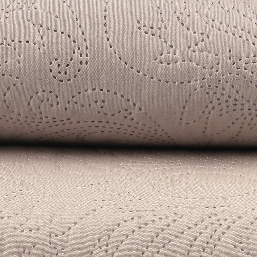 Kit Colcha Casal 100% Poliéster Lisa Rozac 3 Pçs - Bege Cru