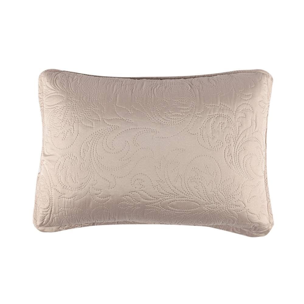 Kit Colcha Casal 100% Poliéster Lisa Rozac 3 Pçs - Bege Cru