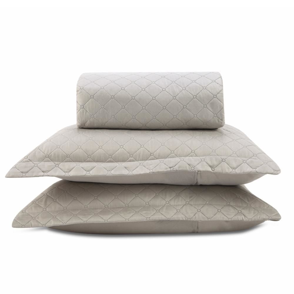 Kit Colcha King Dupla Face Lisa Havan Casa 3 Pçs - Bege Cru