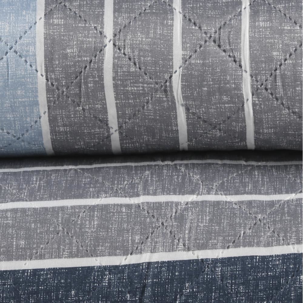 Kit Colcha King 100% Poliéster Havan Casa 3 Pçs - Ronnie Azul Listra