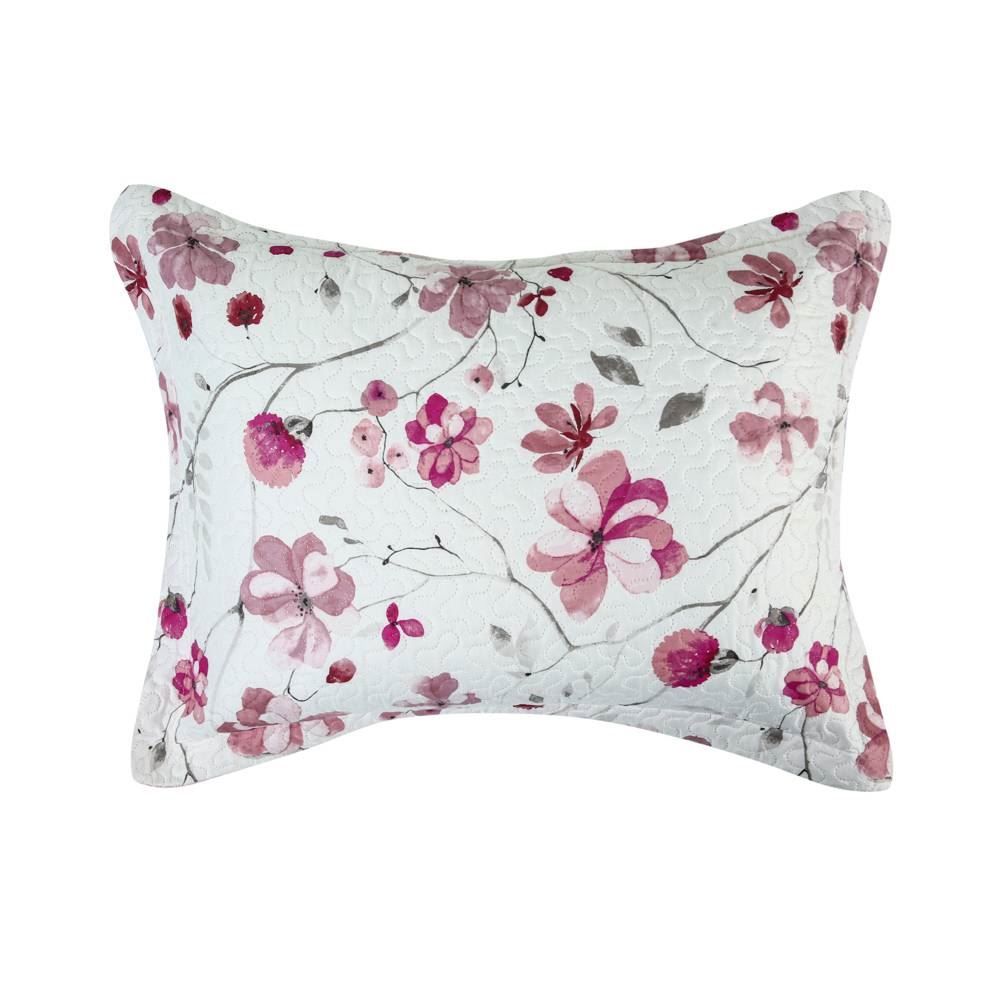 Kit Colcha King Malha Havan Casa 3 Pçs - Garden Rosa Floral 