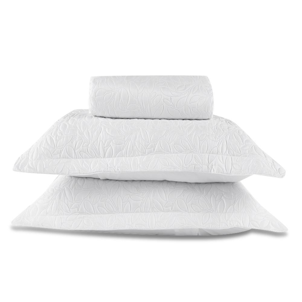 Kit Colcha Queen 100% Poliéster Lisa Versalhes Havan Casa 3 Pçs - Branco