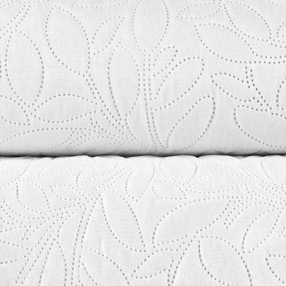 Kit Colcha Queen 100% Poliéster Lisa Versalhes Havan Casa 3 Pçs - Branco