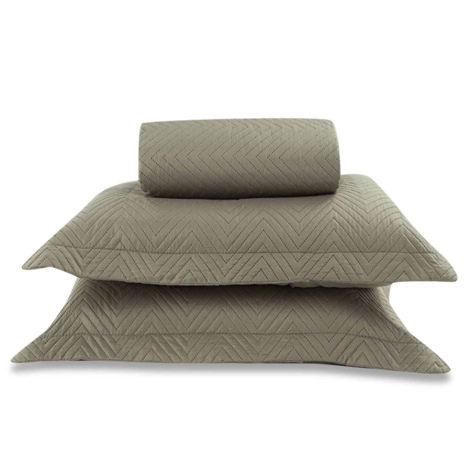 Kit Colcha Queen 100% Poliéster Lisa Versalhes Havan Casa 3 Pçs - Taupe