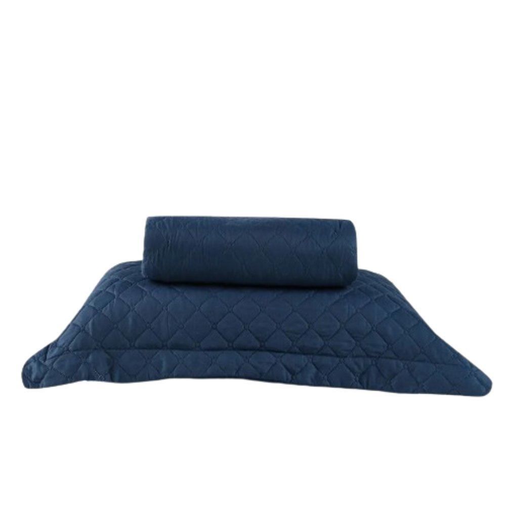 Kit Colcha Solteiro 100% Poliéster Versalhes Havan Casa 2 Pçs - Azul Jeans 