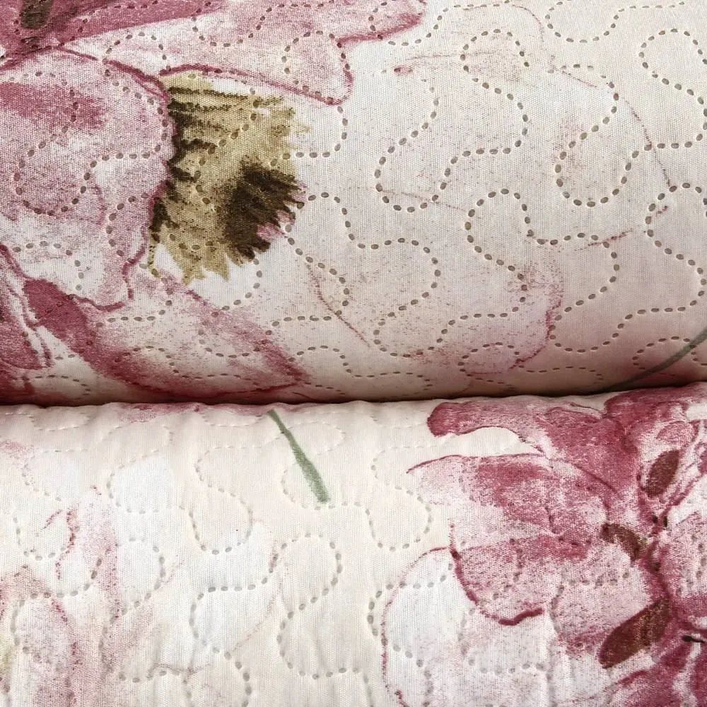 Kit Colcha Solteiro 150 Fios Havan Casa 2 Pçs - Idris Rosa Floral