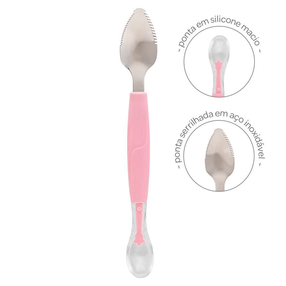 Colher 2 Em 1 Buba - ROSA