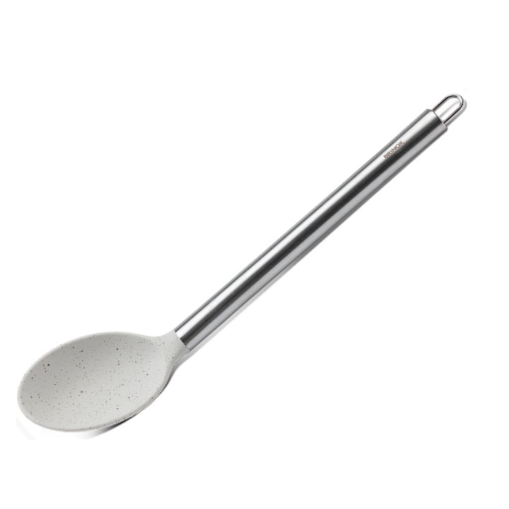 Colher De Arroz Silicone E Cabo Em Aço Inox Brinox 33,5 Cm - Vanilla