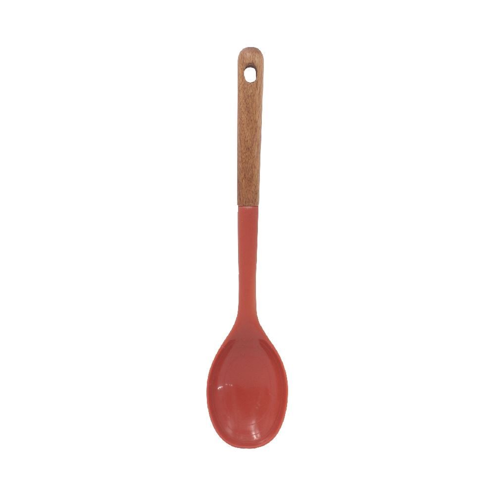 Colher De Silicone Com Cabo De Madeira Havan Casa 32,9 Cm - Vermelho