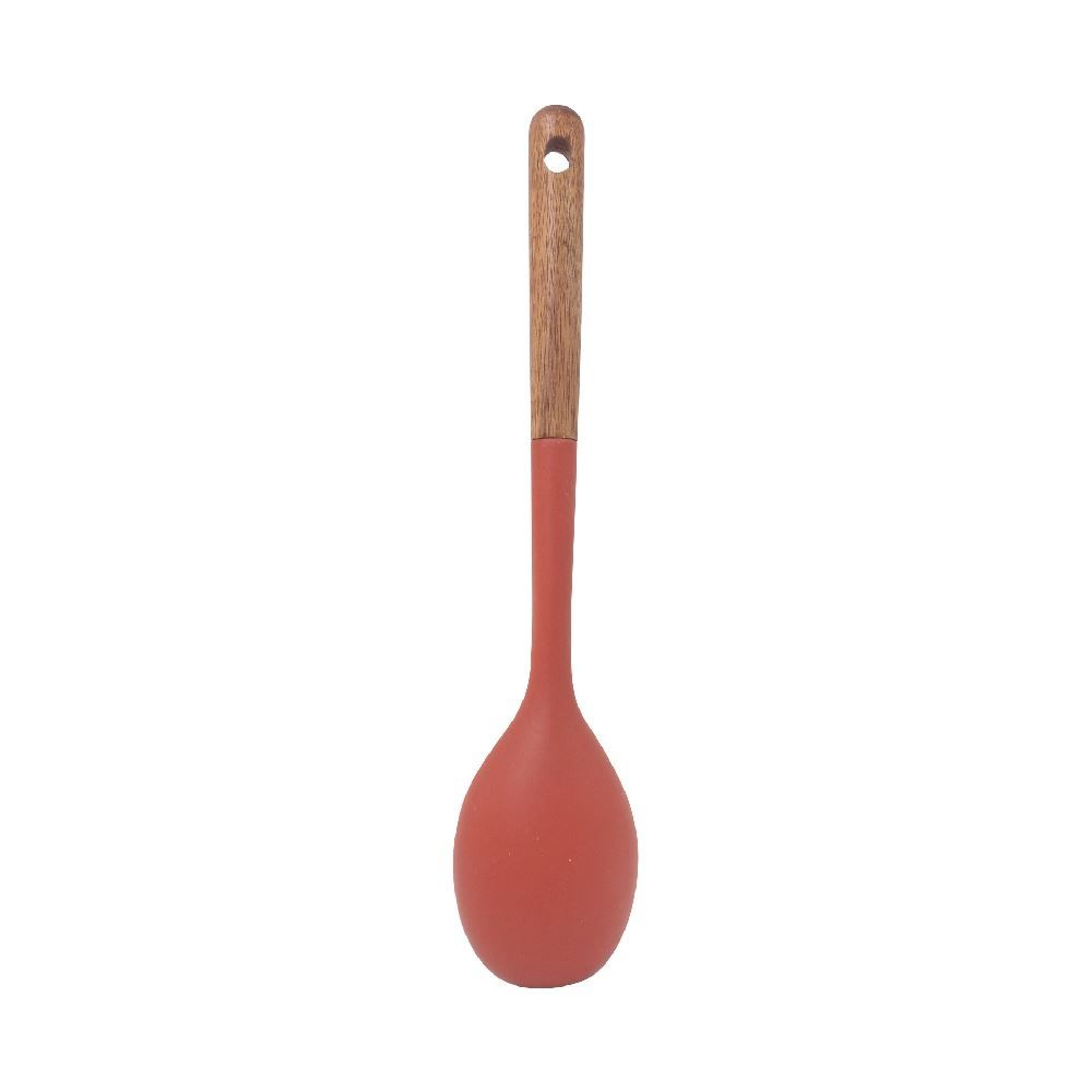 Colher De Silicone Com Cabo De Madeira Havan Casa 32,9 Cm - Vermelho