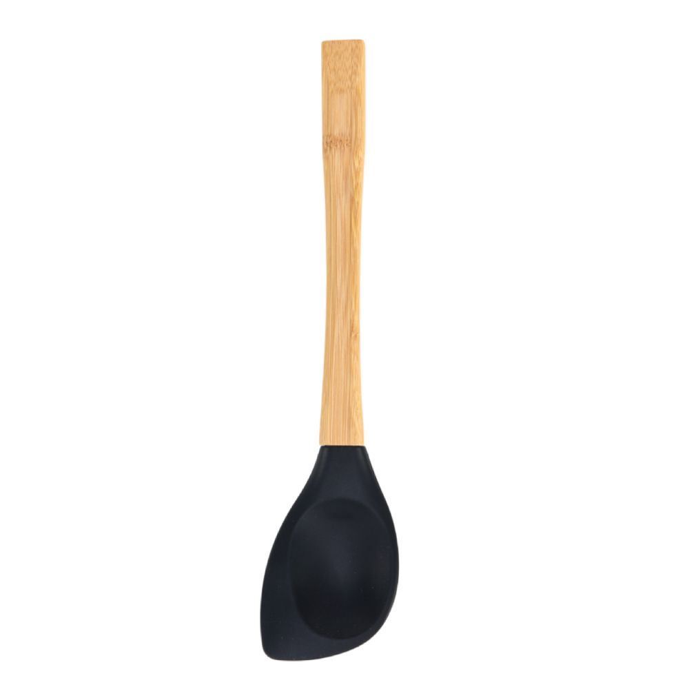 Colher Espátula De Silicone Com Cabo De Bambu Havan Casa - Preto