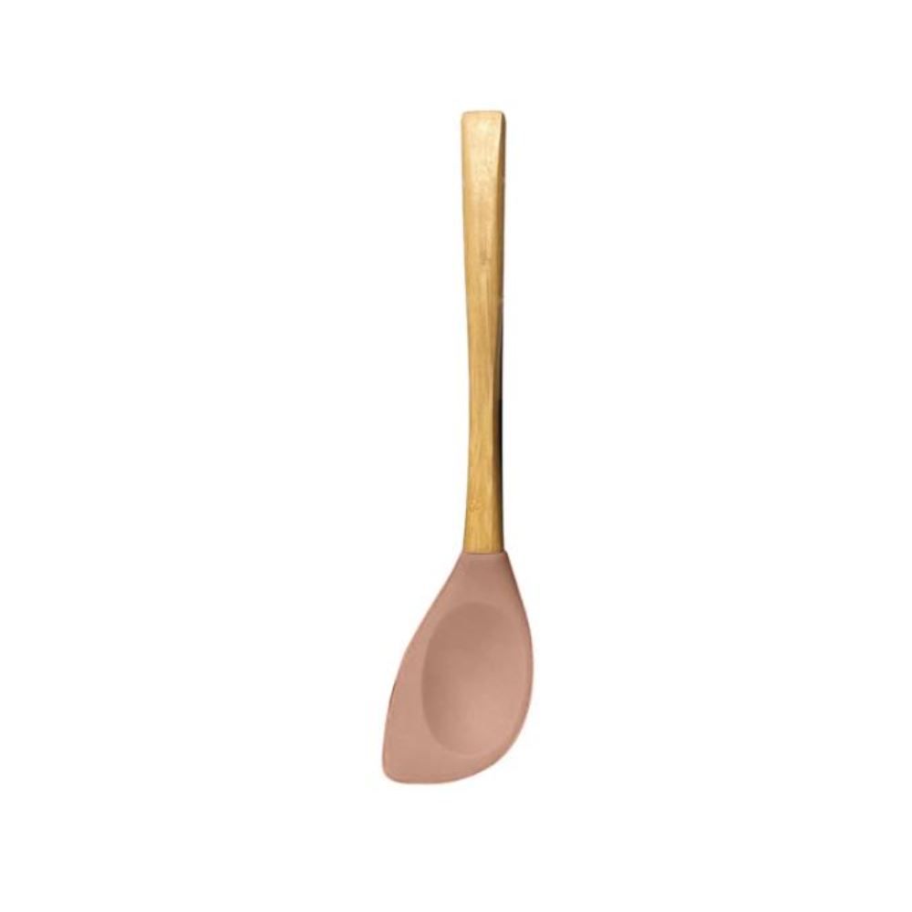 Colher Espátula De Silicone Com Cabo De Bambu Havan Casa - Marrom Rosado