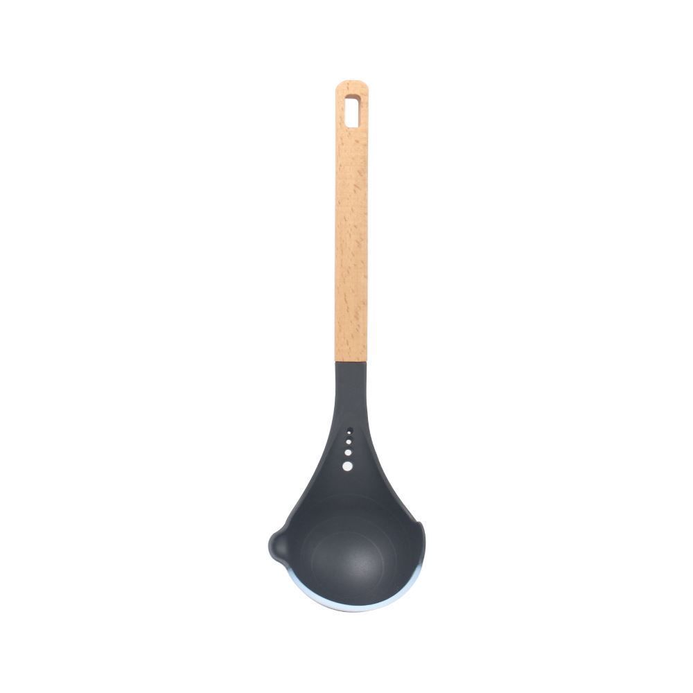 Concha De Silicone Com Cabo De Madeira Havan Casa 33,5 Cm - Preto 