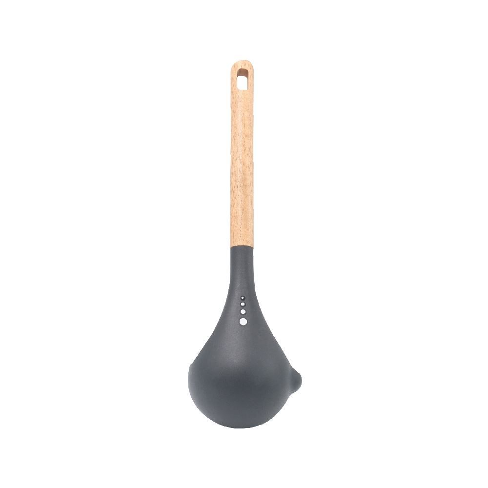 Concha De Silicone Com Cabo De Madeira Havan Casa 33,5 Cm - Preto 