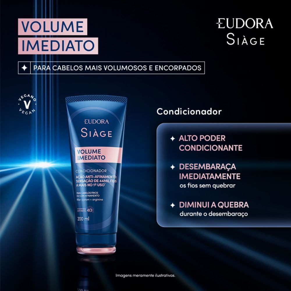 Condicionador Volume Imediato 200Ml Eudora Siàge