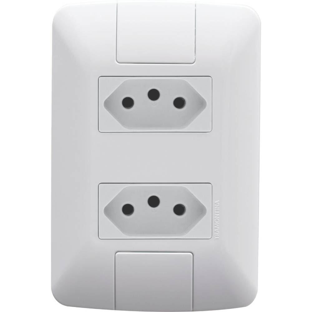 Conjunto 4X2 Com 2 Tomadas 2P+T Tramontina Aria 10 A 250V