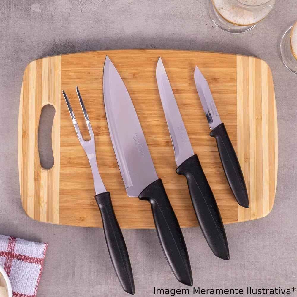 Jogo De Facas Com Garfo Inox Plenus Tramontina 4 Pçs - Inox