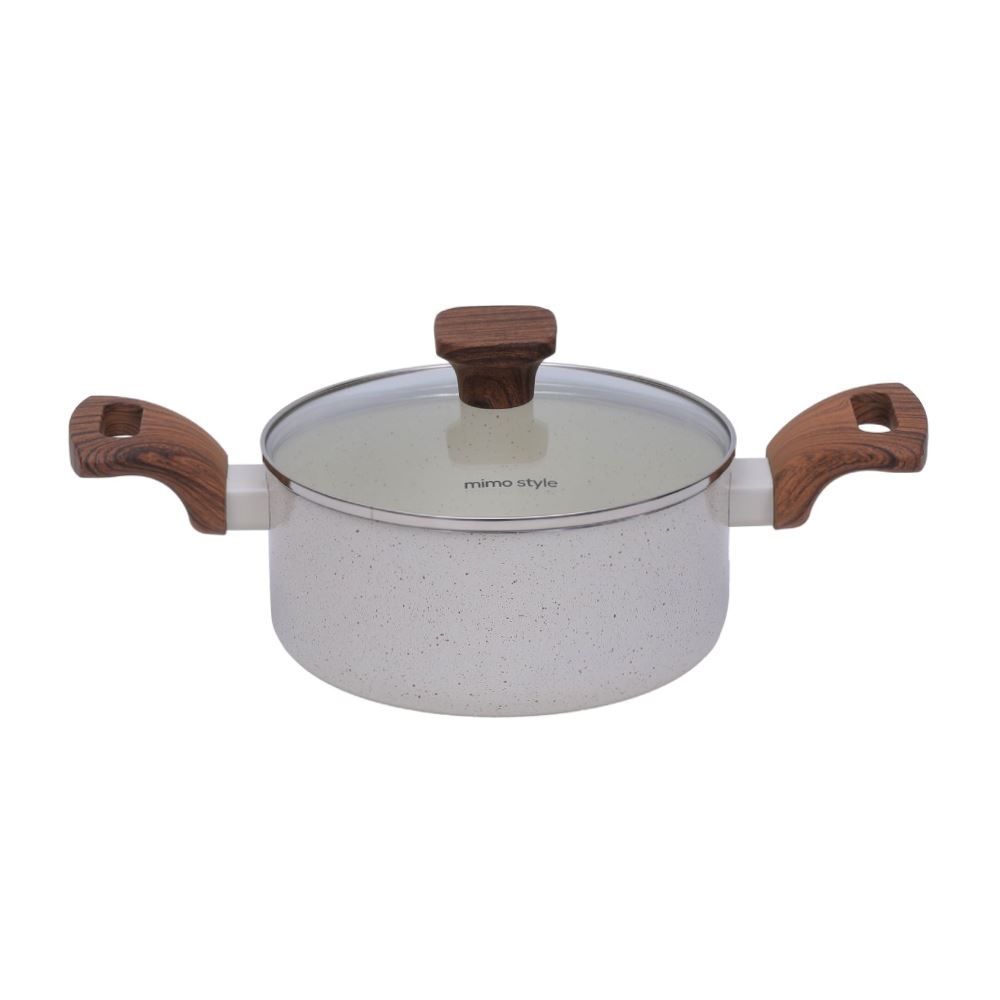 Jogo de Panelas Cerâmica Pratic Cook Mármol Mimo 6 Peças - Baunilha