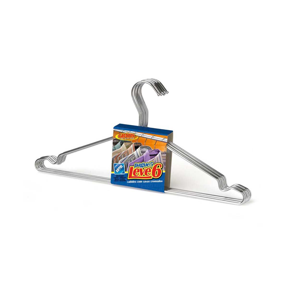 Conjunto De Cabides Tintureiro Com 6 Peças Cromado - Arthi - Cristal