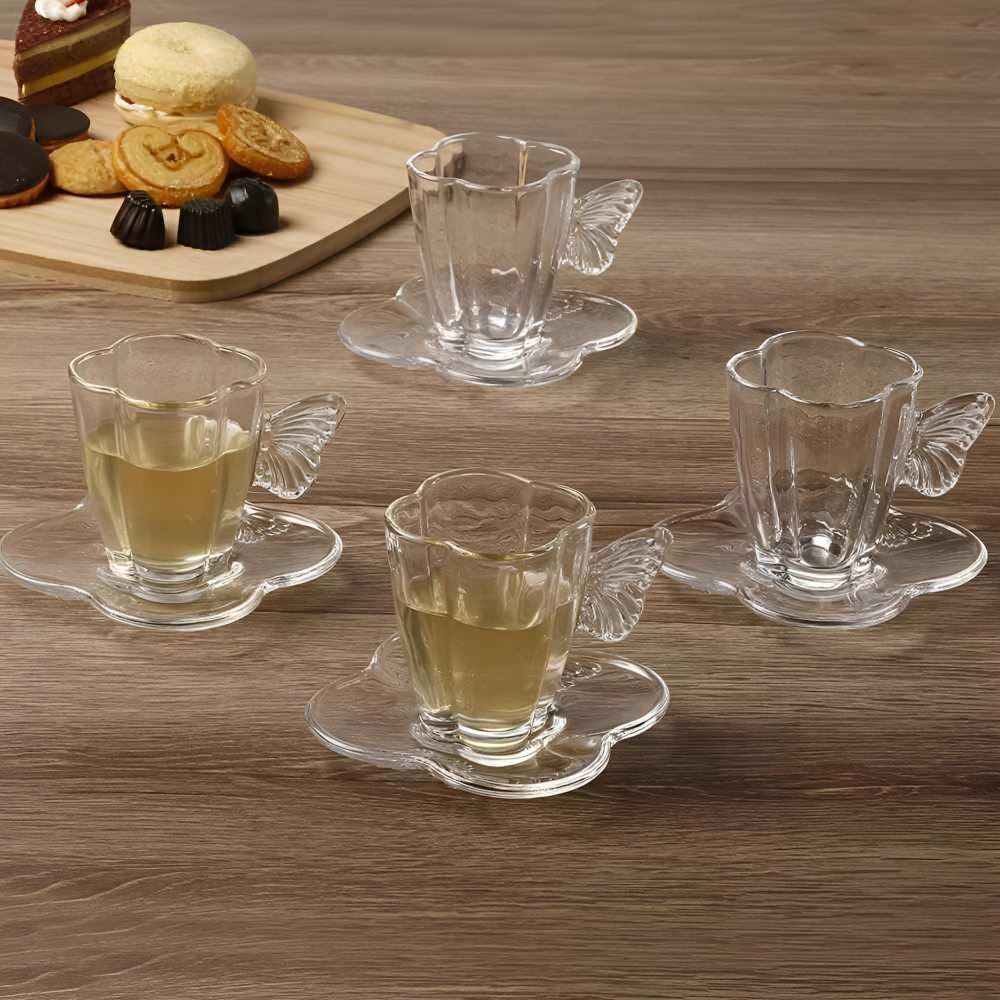 Jogo De Xícaras Com Pires Butterfly Wolff 8 Peças - 80ml