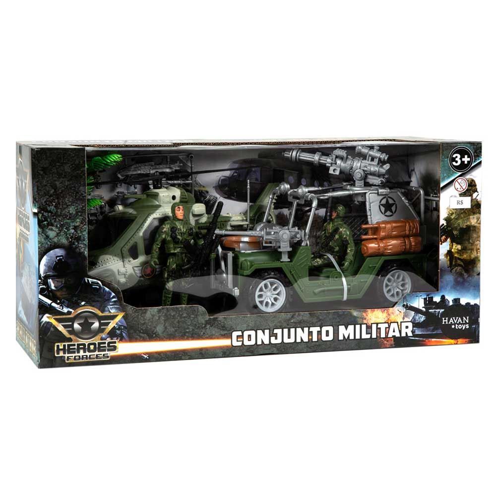 Conjunto Militar Soldado Jipe E Helicóptero Havan Toys - HBR0315