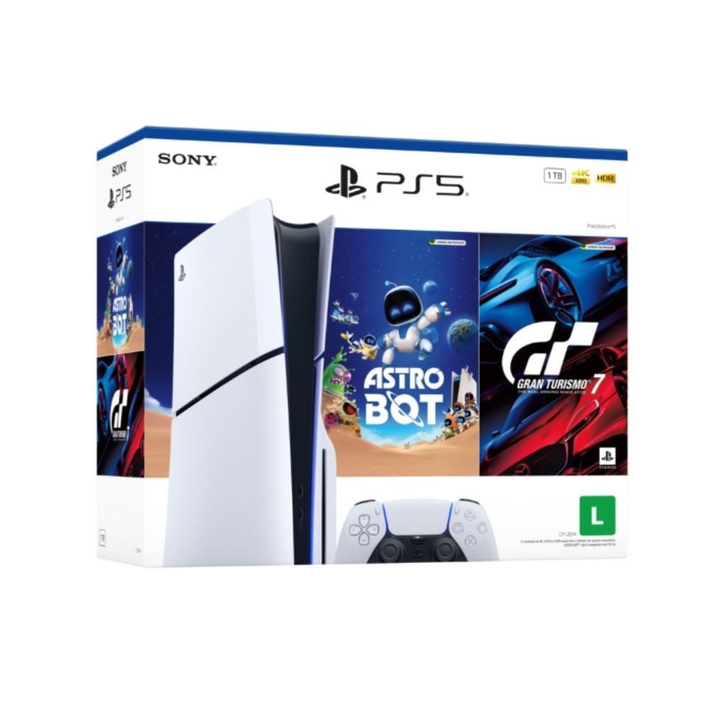 Console Playstation 5 Sony 1Tb Slim Disk com Jogos Astro Bot e Gran Turismo 7 - Bivolt
