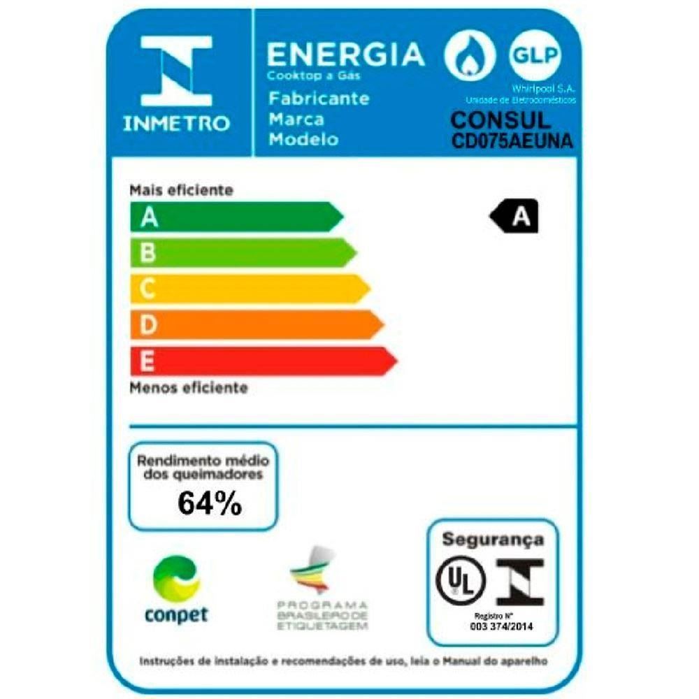 Fogão Cooktop 5 Bocas Acendimento Automático Consul - Bivolt