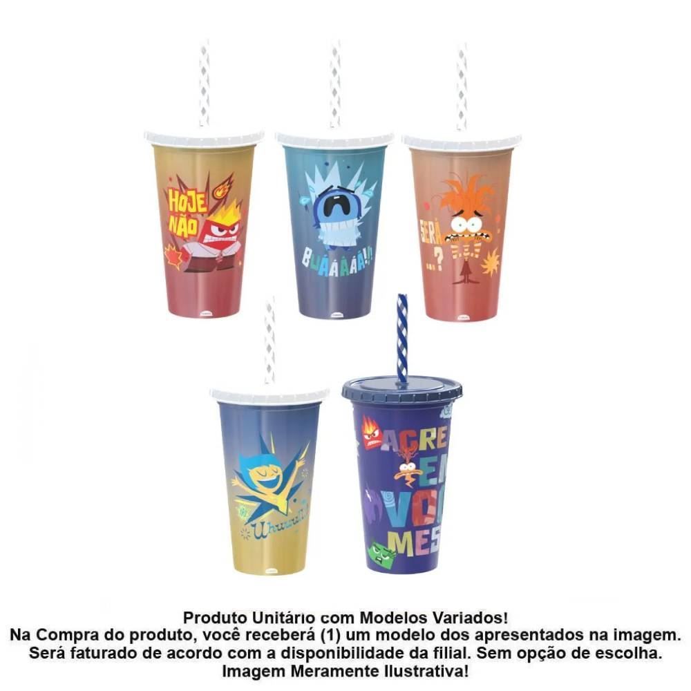 Copo Com Canudo Divertidamente Plasútil 500Ml - Sortido
