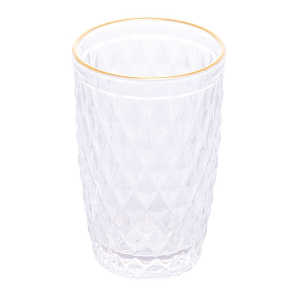 Copo De Vidro Bico De Abacaxi Lyor 330 Ml - Filete Dourado