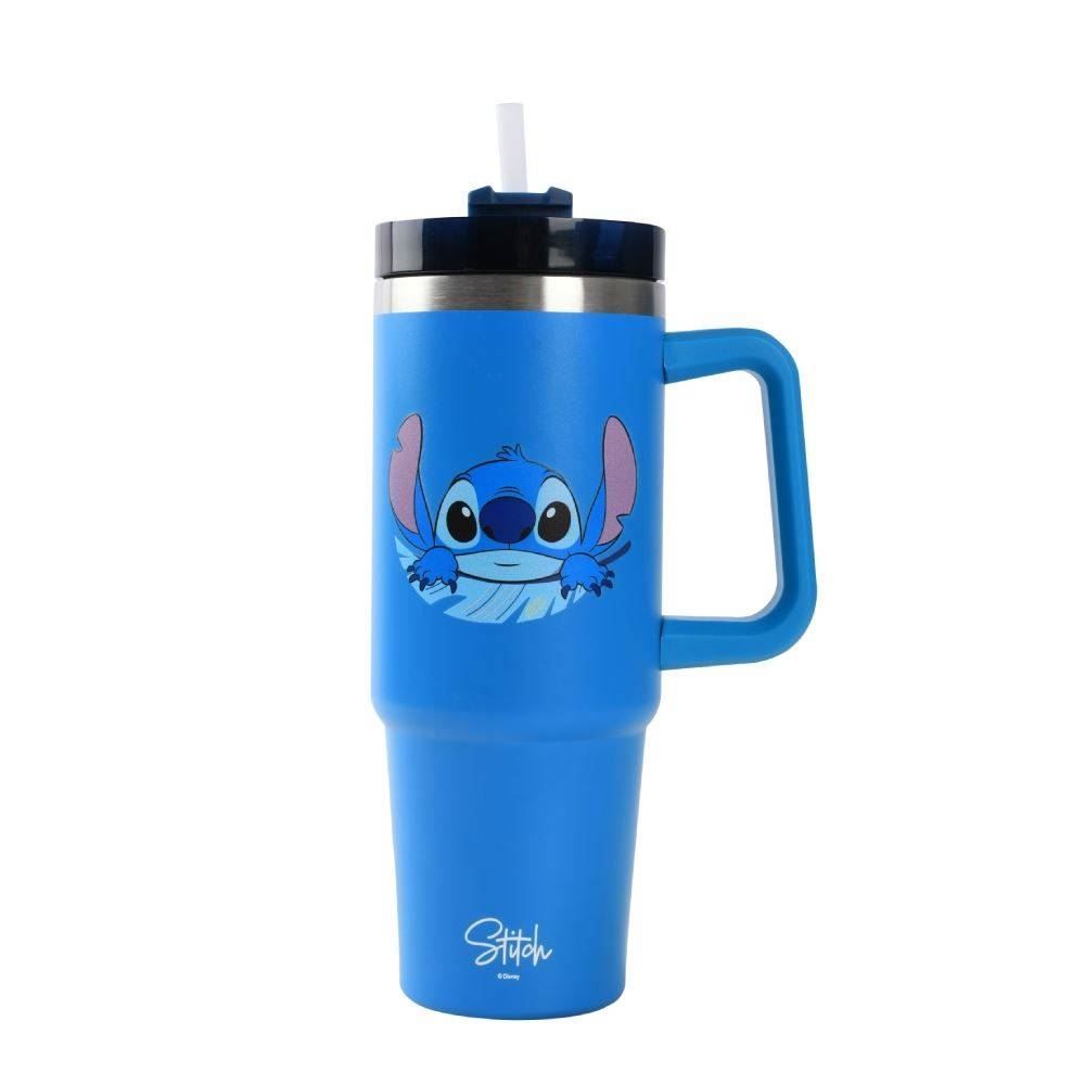 Copo Térmico Com Alça E Canudo Stitch Havan Casa 900 Ml - Azul