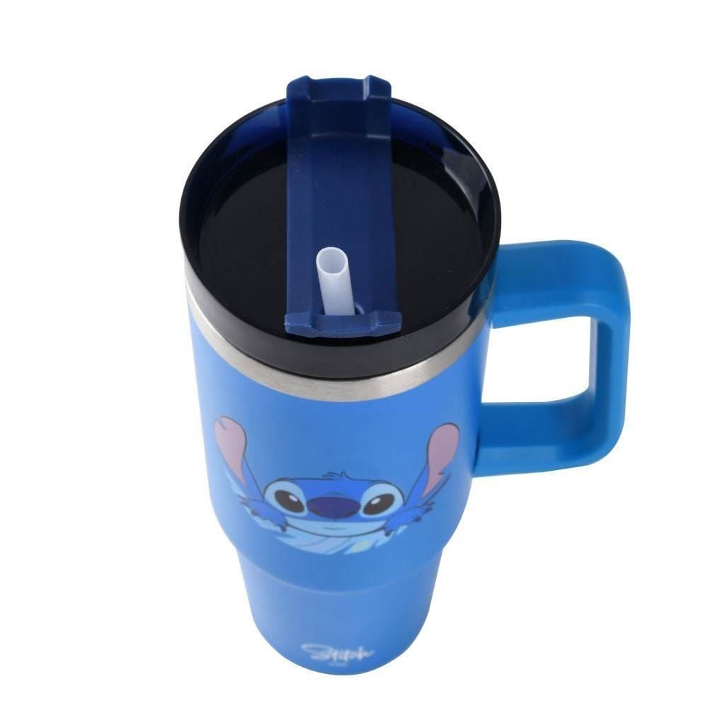 Copo Térmico Com Alça E Canudo Stitch Havan Casa 900 Ml - Azul