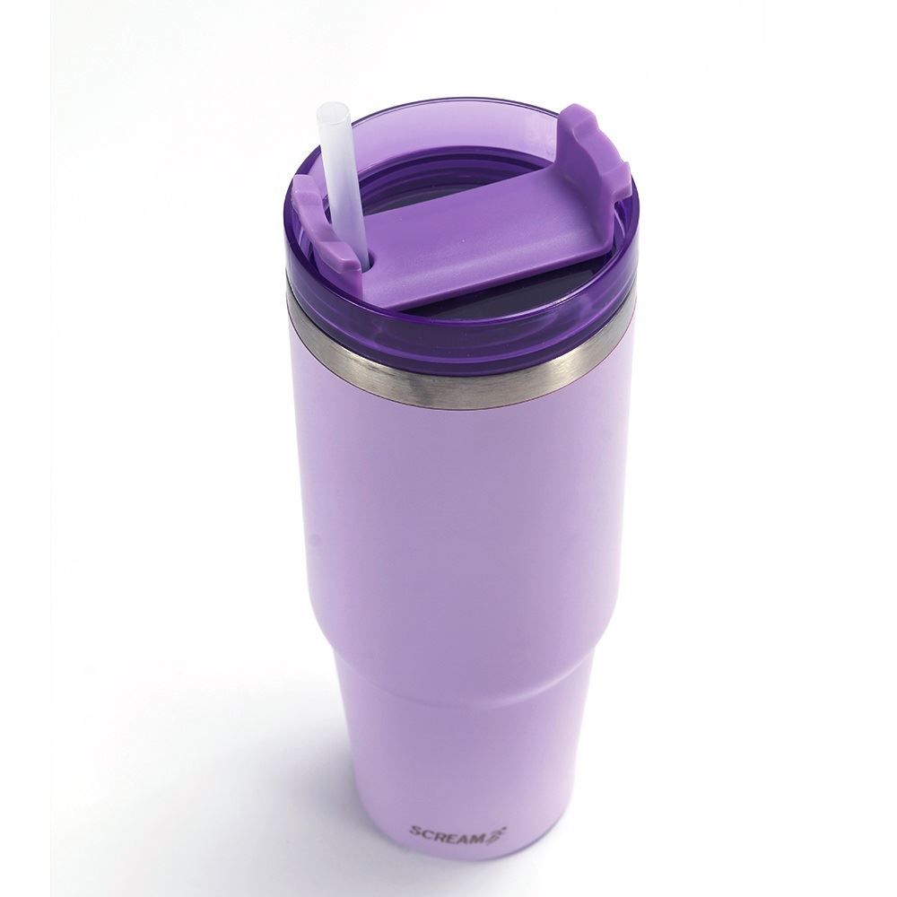 Copo Térmico Com Canudo Lilás Scream Havan Casa - 900Ml