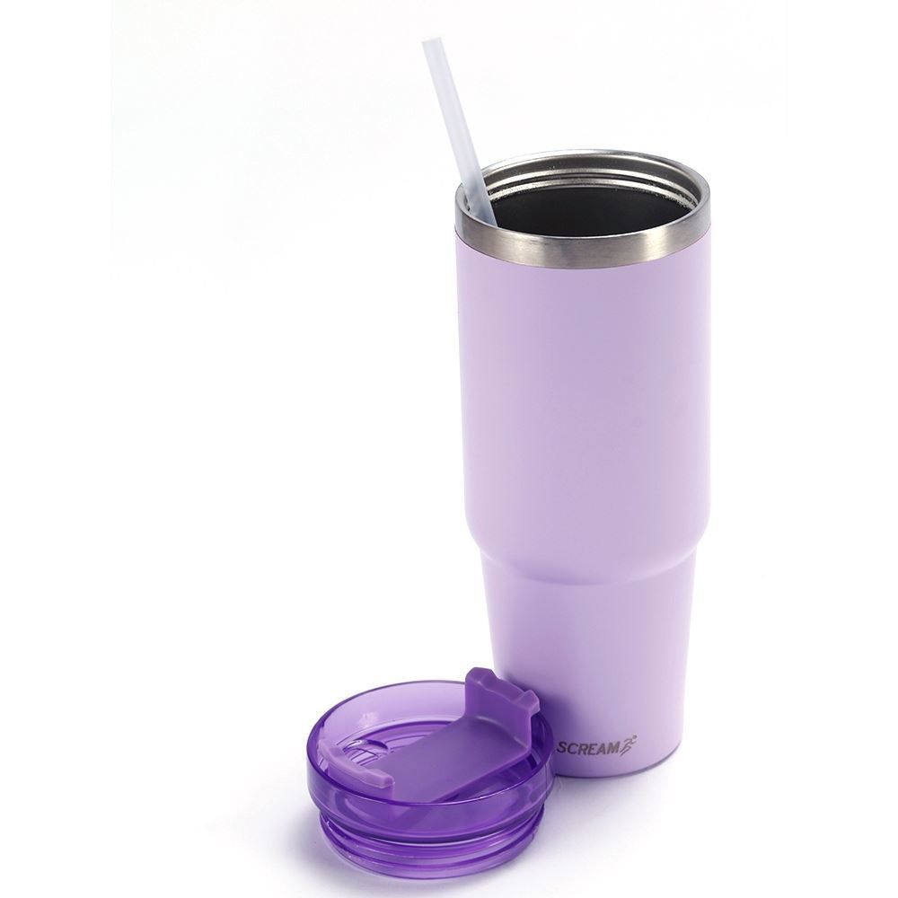 Copo Térmico Com Canudo Lilás Scream Havan Casa - 900Ml