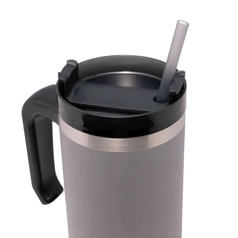 Copo Térmico Slim Com Canudo Wolff 890Ml - Cinza