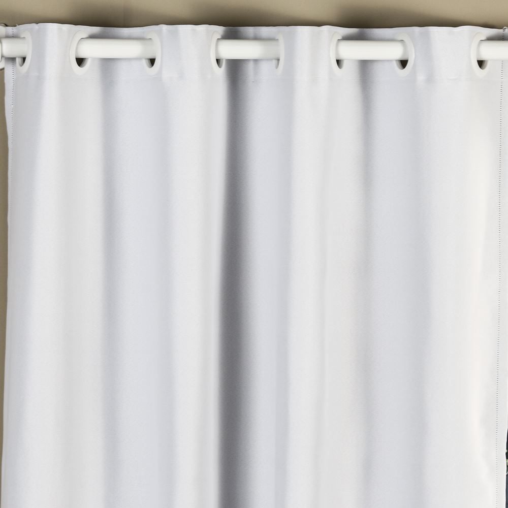 Cortina Para Quarto E Sala  2,60X2,30 M Corta Luz Tecido Brilho Liso - Branco 