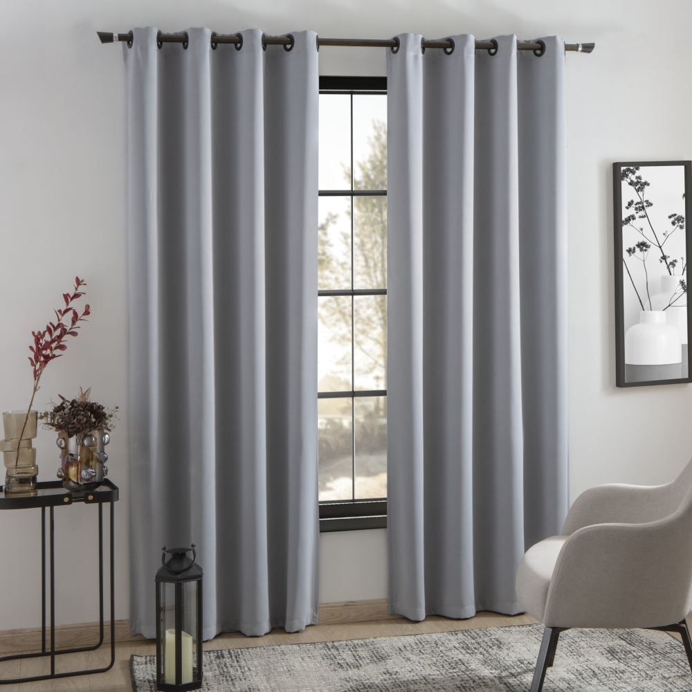 Cortina Para Quarto E Sala 2,60X2,30 M Corta Luz Tecido Havan Casa - Cinza